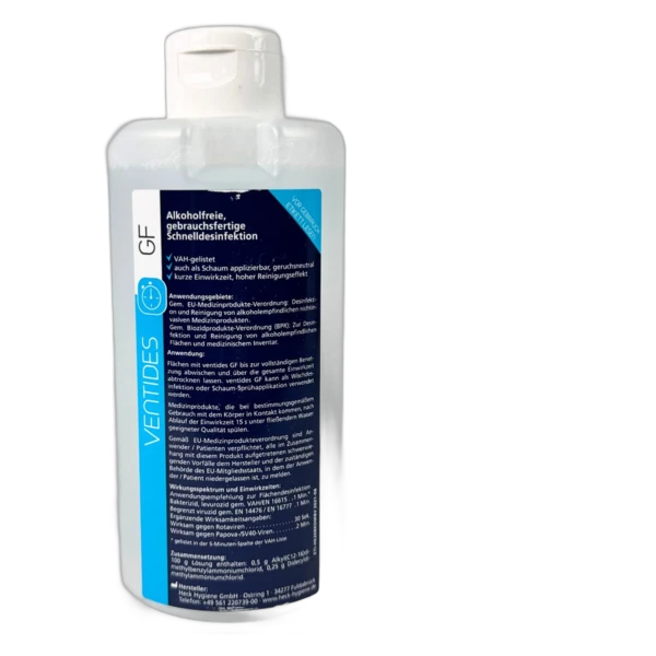 Ventides GF Schnelldesinfektion, alkoholfreie gebrauchsfertige Flächendesinfektion in 500-ml-Flasche