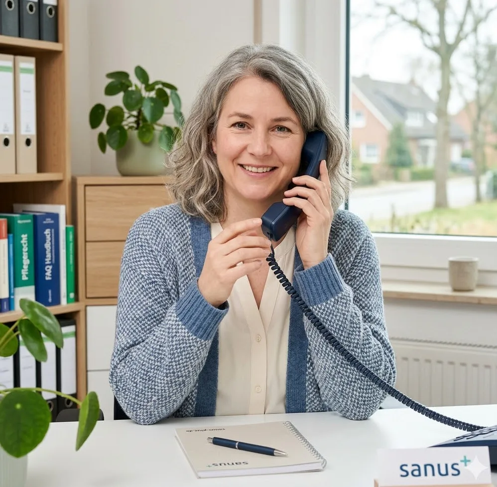 Freundliche Beratungssituation am Telefon — Entlastungsbetrag wird über anerkannte Dienste abgerechnet
