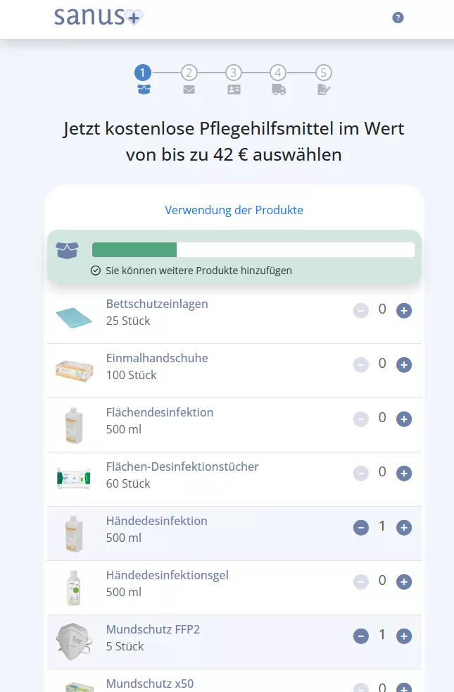 Pflegebox individuell zusammenstellen