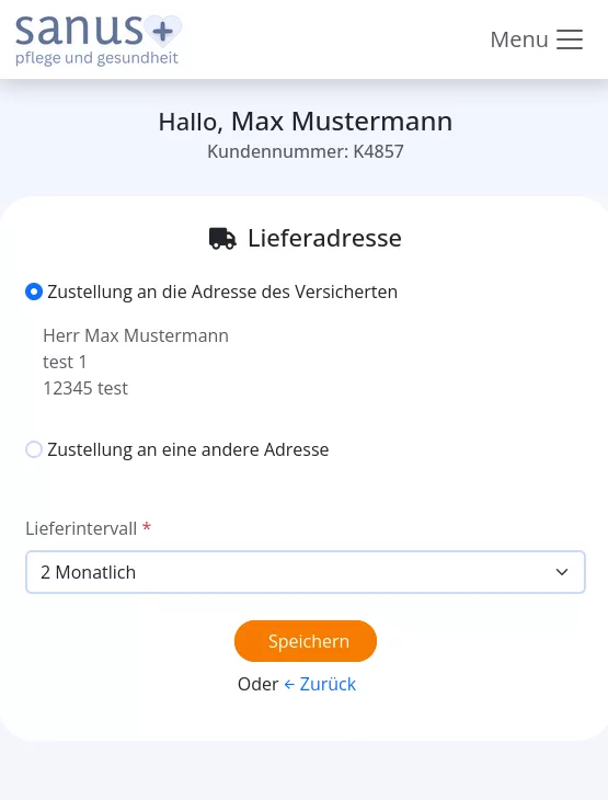 Kunden portal Adresse ändern