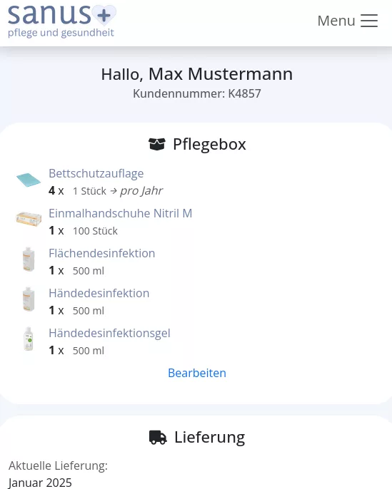 Pflegebox Übersicht