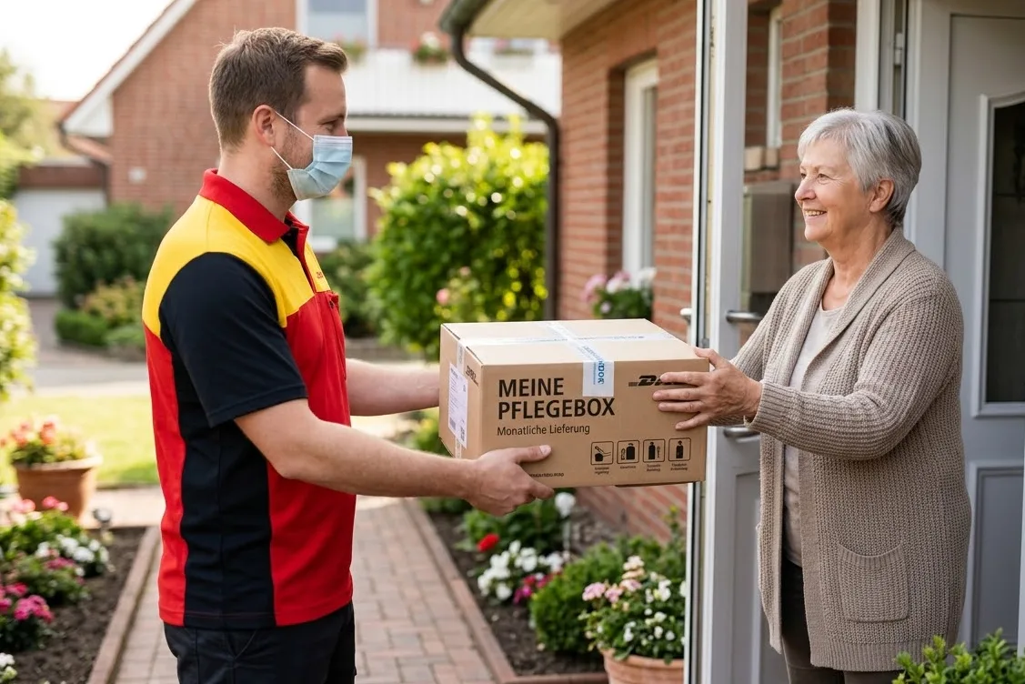 Lieferung der Pflegebox an die Haustür